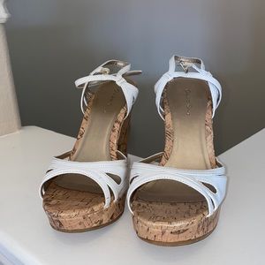 Charlotte Russe white strappy wedges